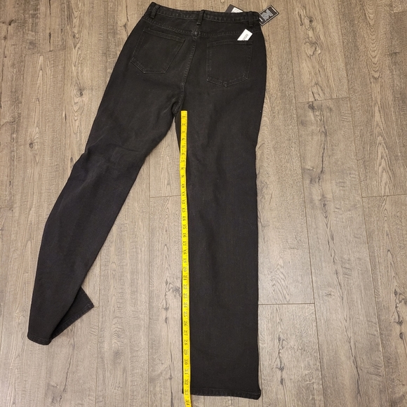 NWT MOMOKROM Corset Lace Up Distressed Straight Leg Black JEANS - Picture 6 of 10